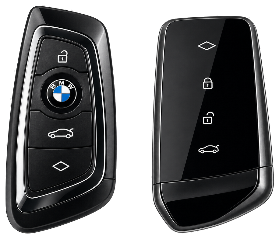 Chave BMW e chave sem lâmina — programação automóvel